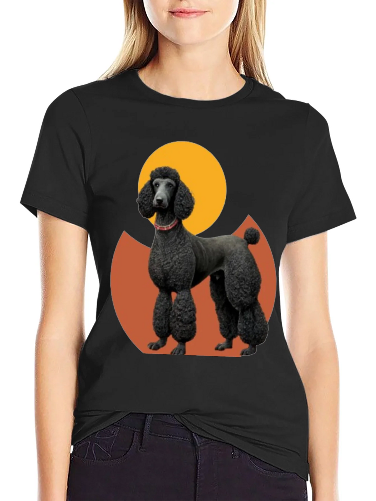 Poodle Graphic Tee - Black Cotton Blend product image 2