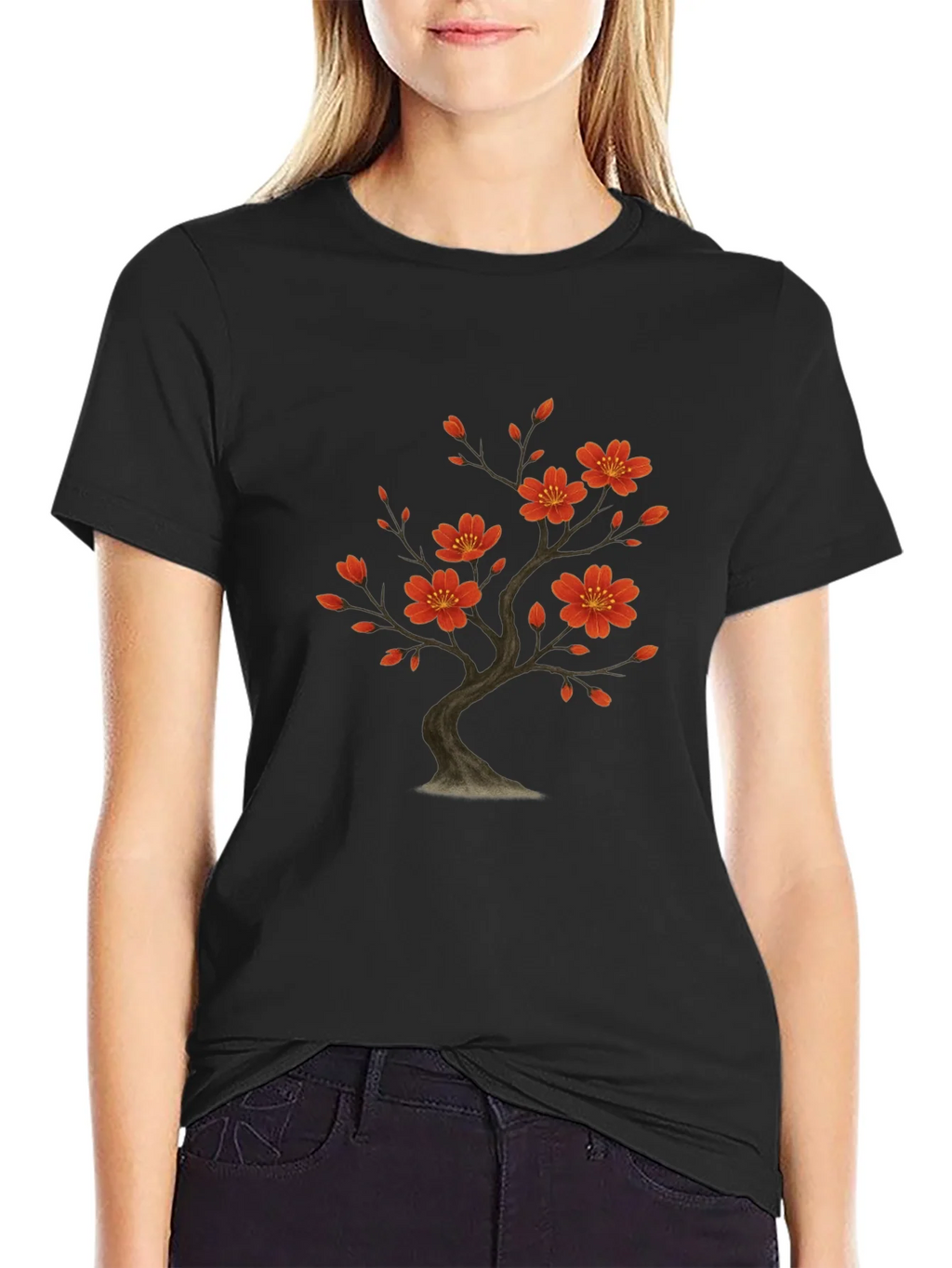 Blossom Tree Graphic Black T-Shirt product image 2