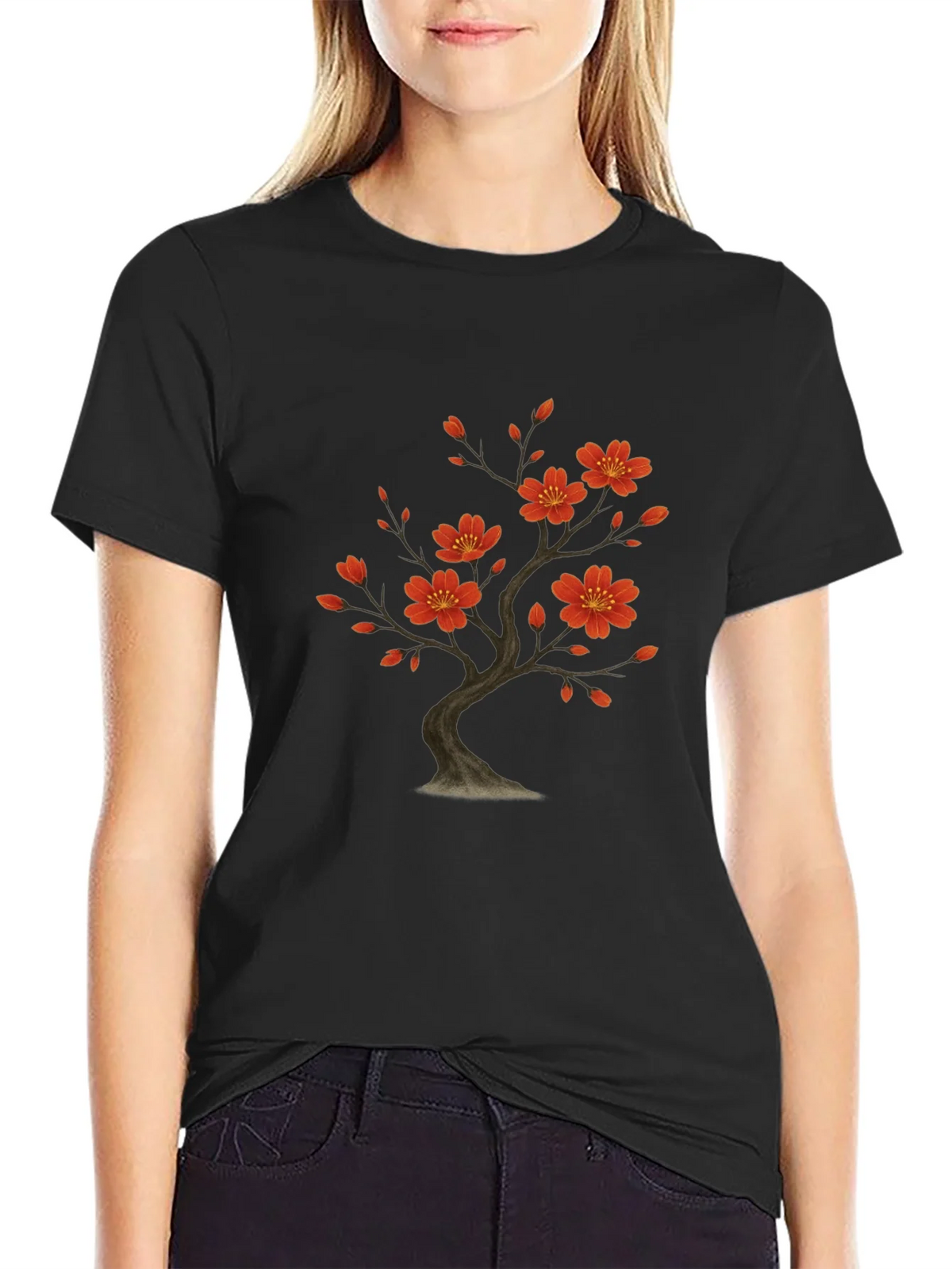 Blossom Tree Graphic Black T-Shirt product image 2