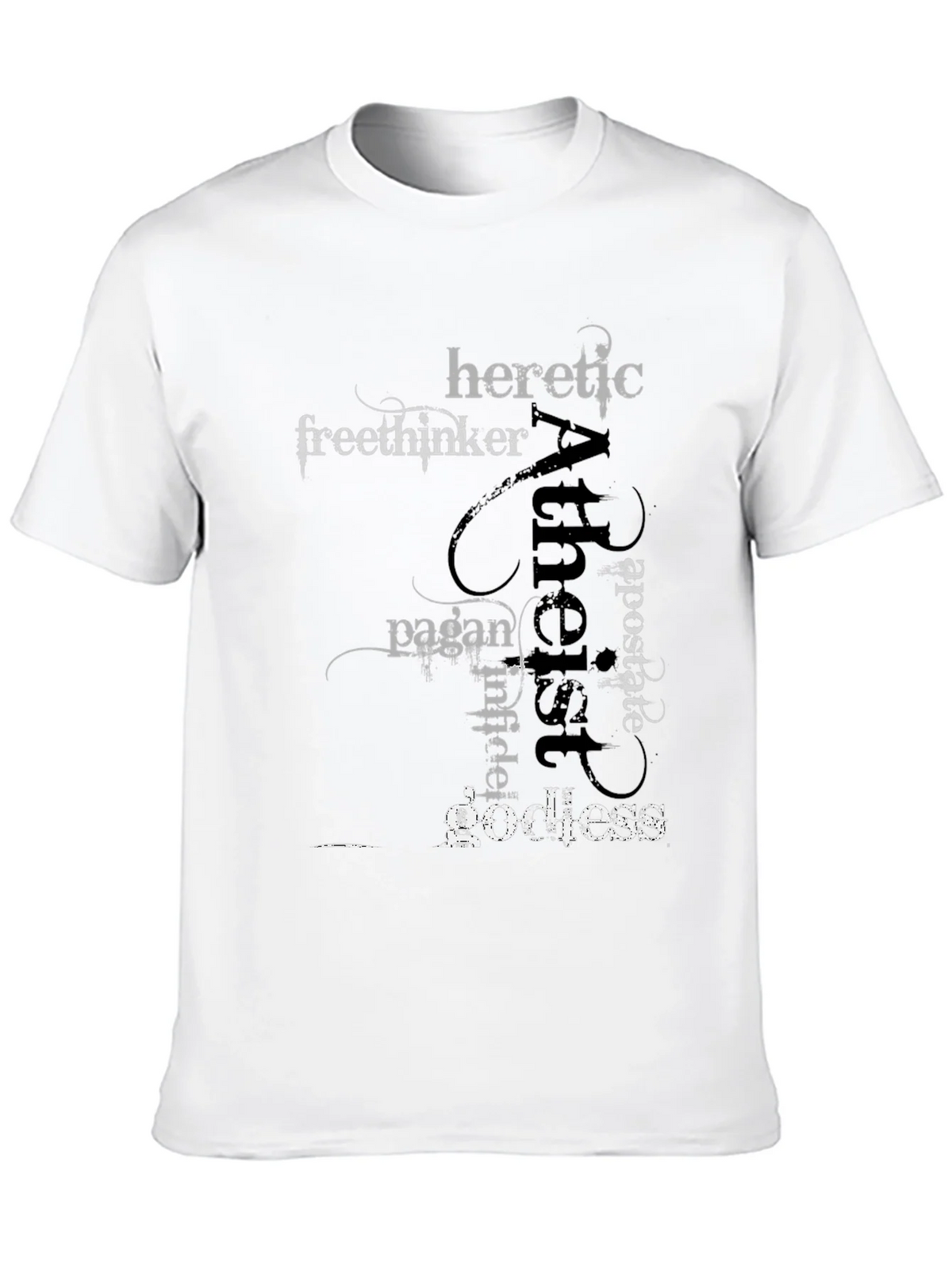 Atheist Word Art Black T-Shirt product image 9