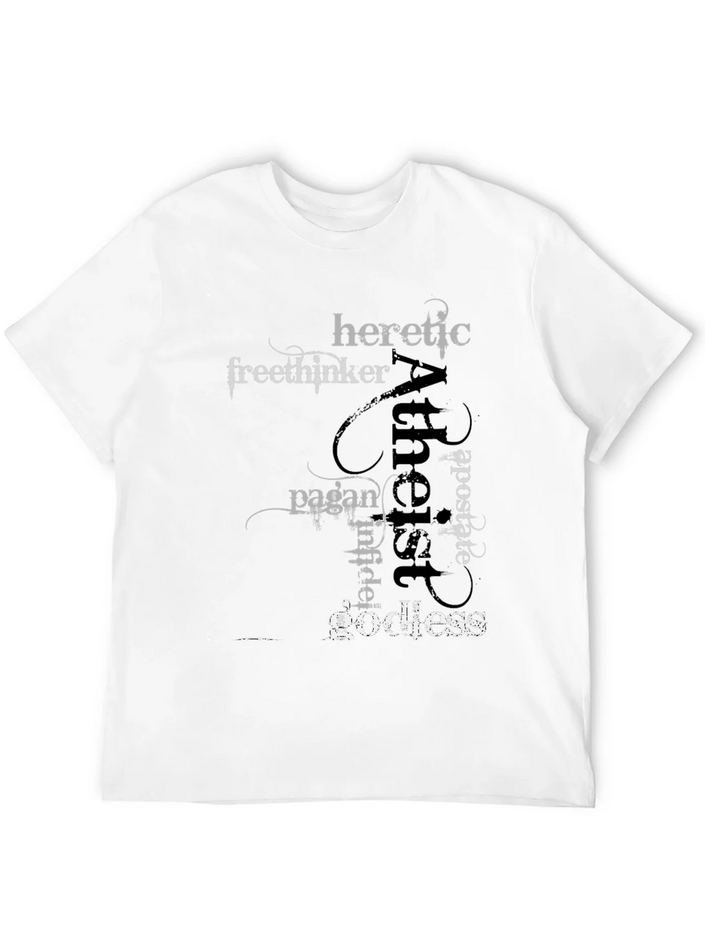 Atheist Word Art Black T-Shirt product image 11