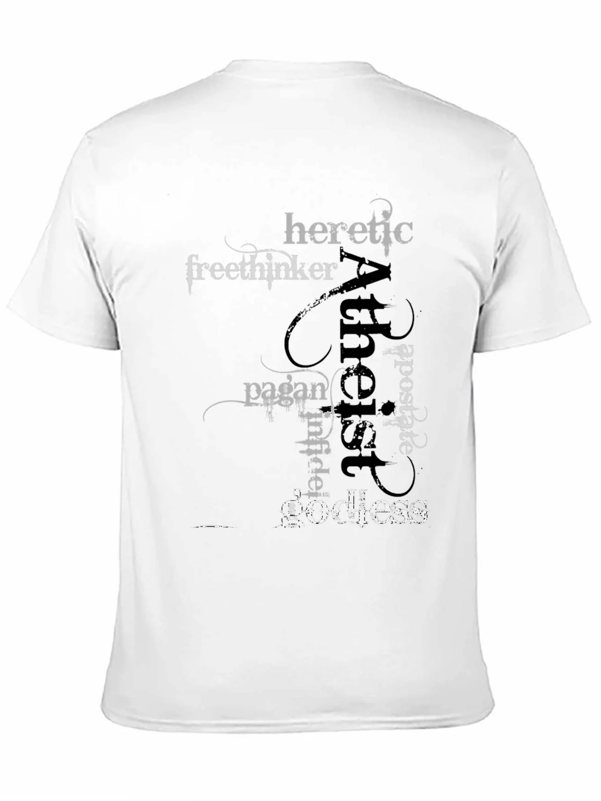 Atheist Word Art Black T-Shirt product image 10