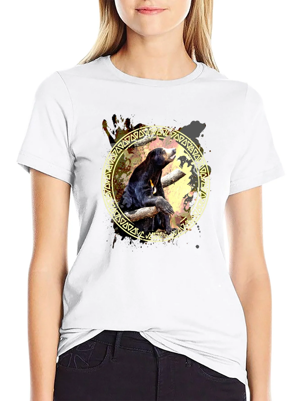 Sun Bear Graphic Print Tee - Black product image 8