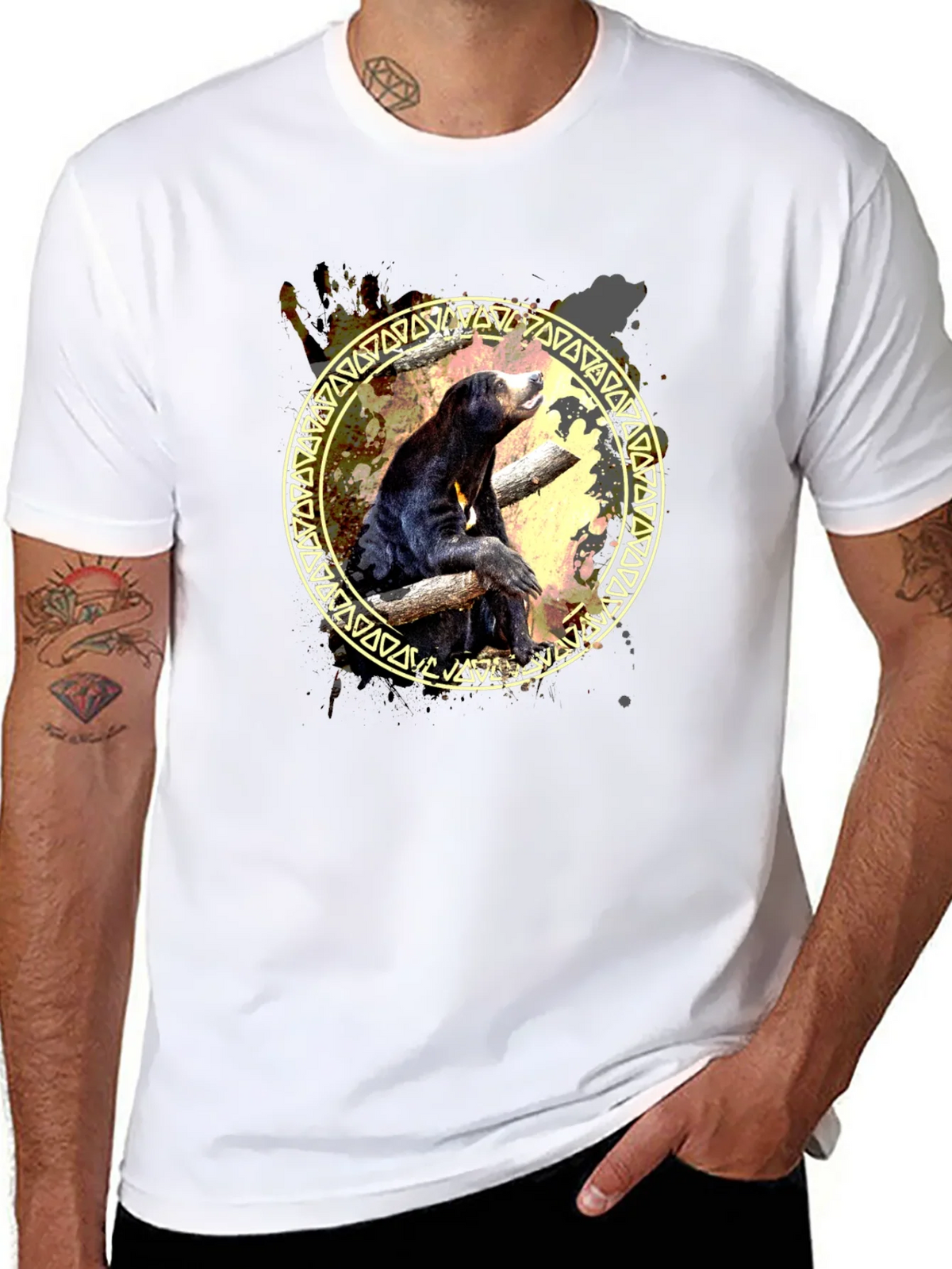 Sun Bear Graphic Print Tee - Black product image 7