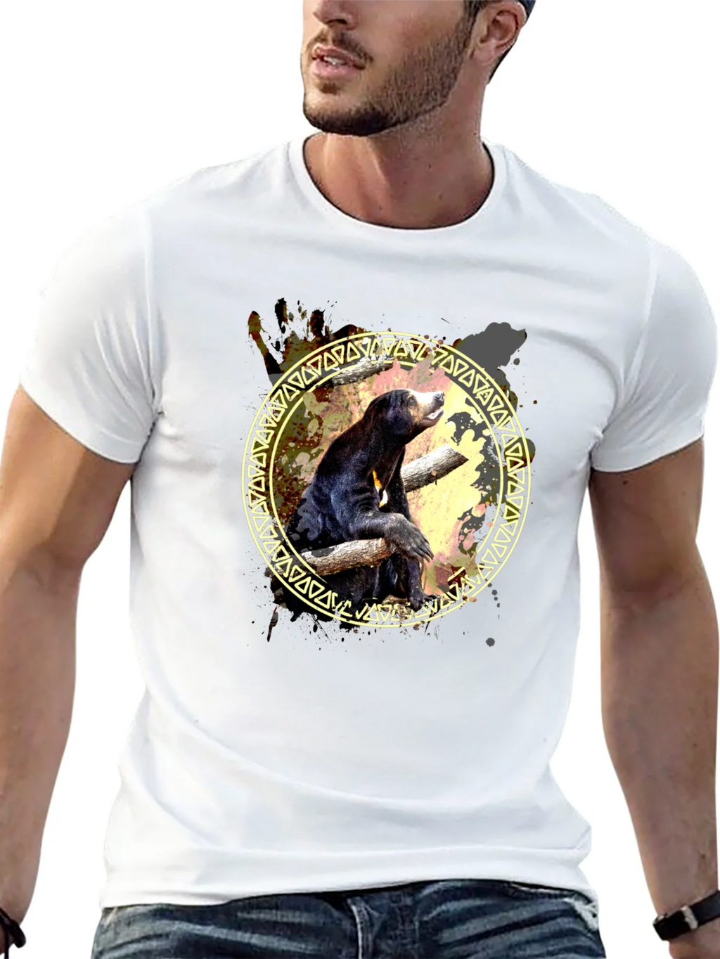 Sun Bear Graphic Print Tee - Black product image 12