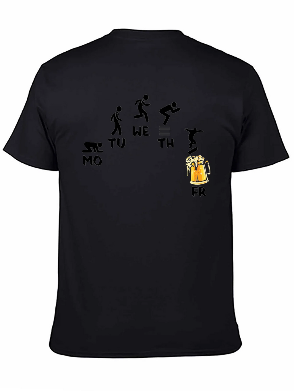 Weekdays and Beer Funny Black T-Shirt product image 4