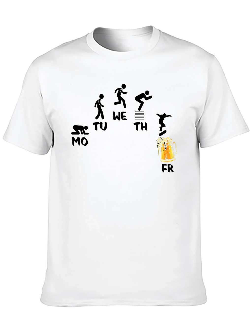 Weekdays and Beer Funny Black T-Shirt product image 8