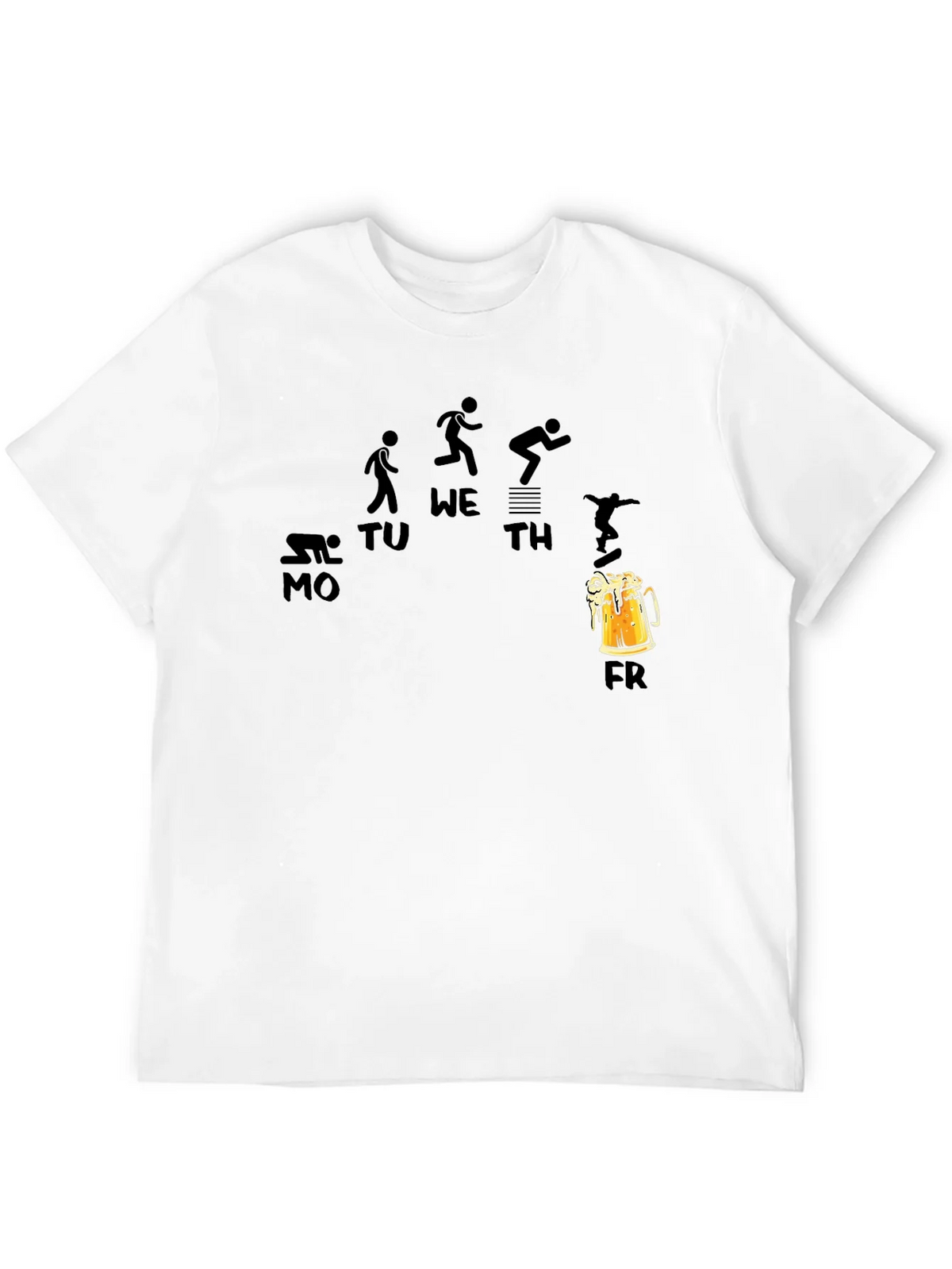 Weekdays and Beer Funny Black T-Shirt product image 10
