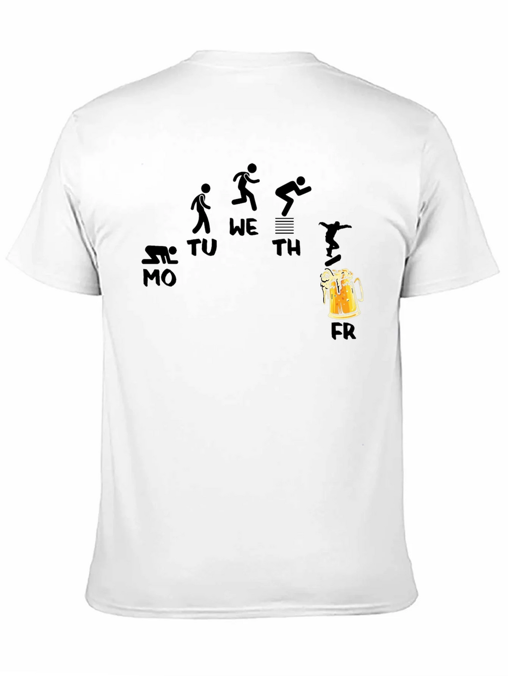 Weekdays and Beer Funny Black T-Shirt product image 9