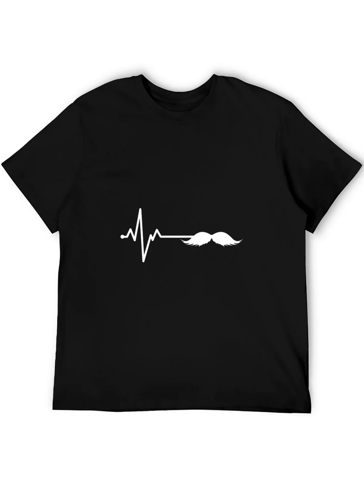 Funny Mustache Heartbeat Graphic Tee - Cool Design! product image 1