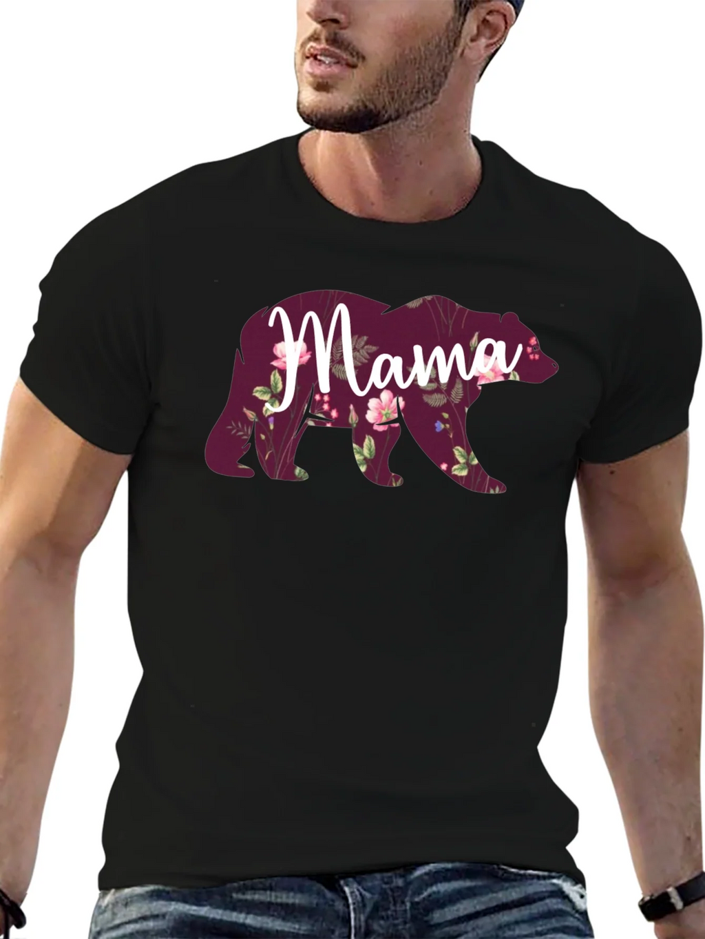 Mama Bear Floral Graphic Tee - Comfortable Cotton Blend product image 6