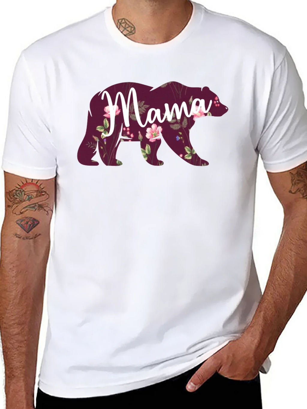 Mama Bear Floral Graphic Tee - Comfortable Cotton Blend product image 7