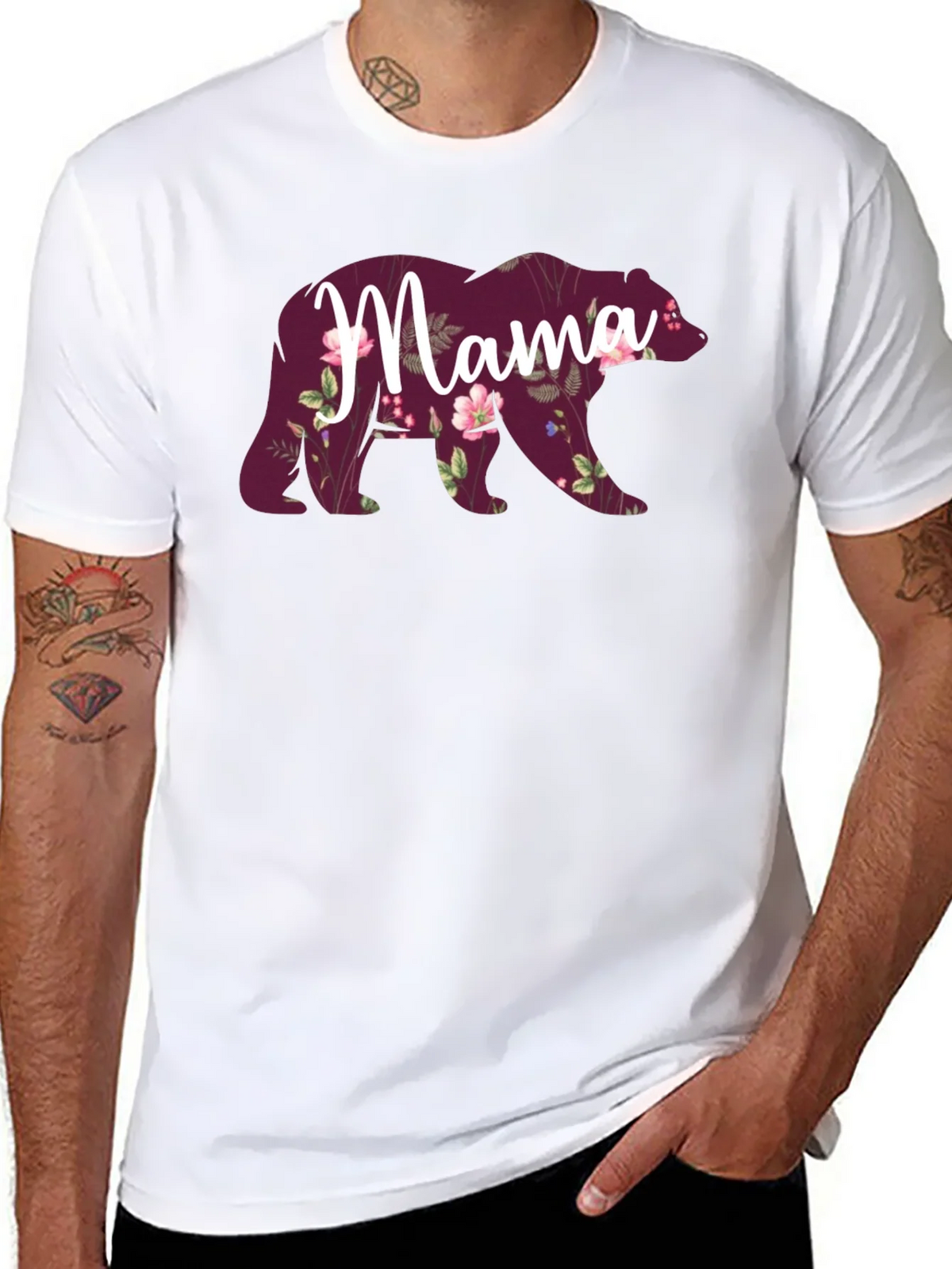 Mama Bear Floral Graphic Tee - Comfortable Cotton Blend product image 7