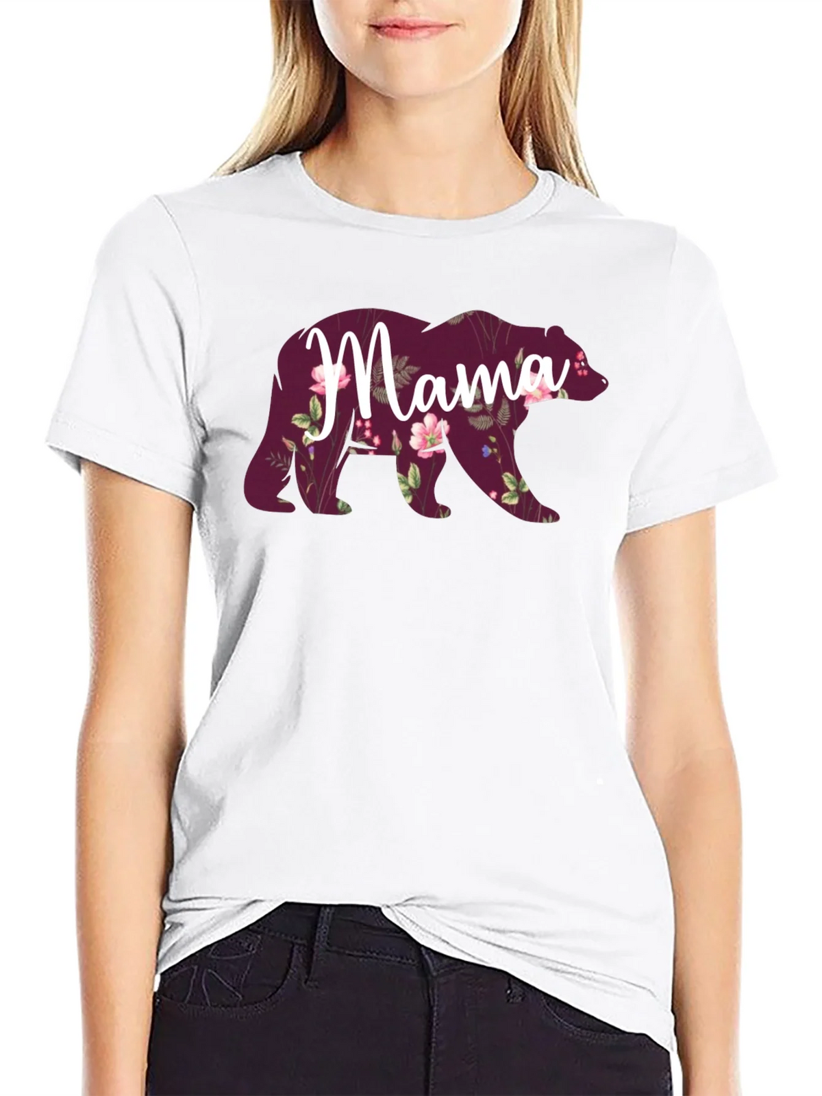 Mama Bear Floral Graphic Tee - Comfortable Cotton Blend product image 8