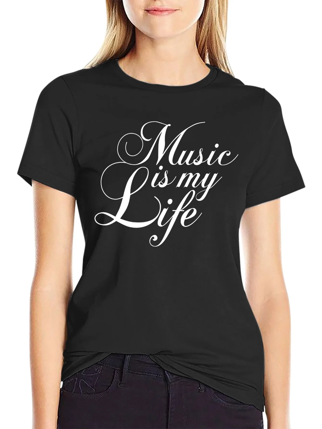 Music is my Life Black T-Shirt product image 2