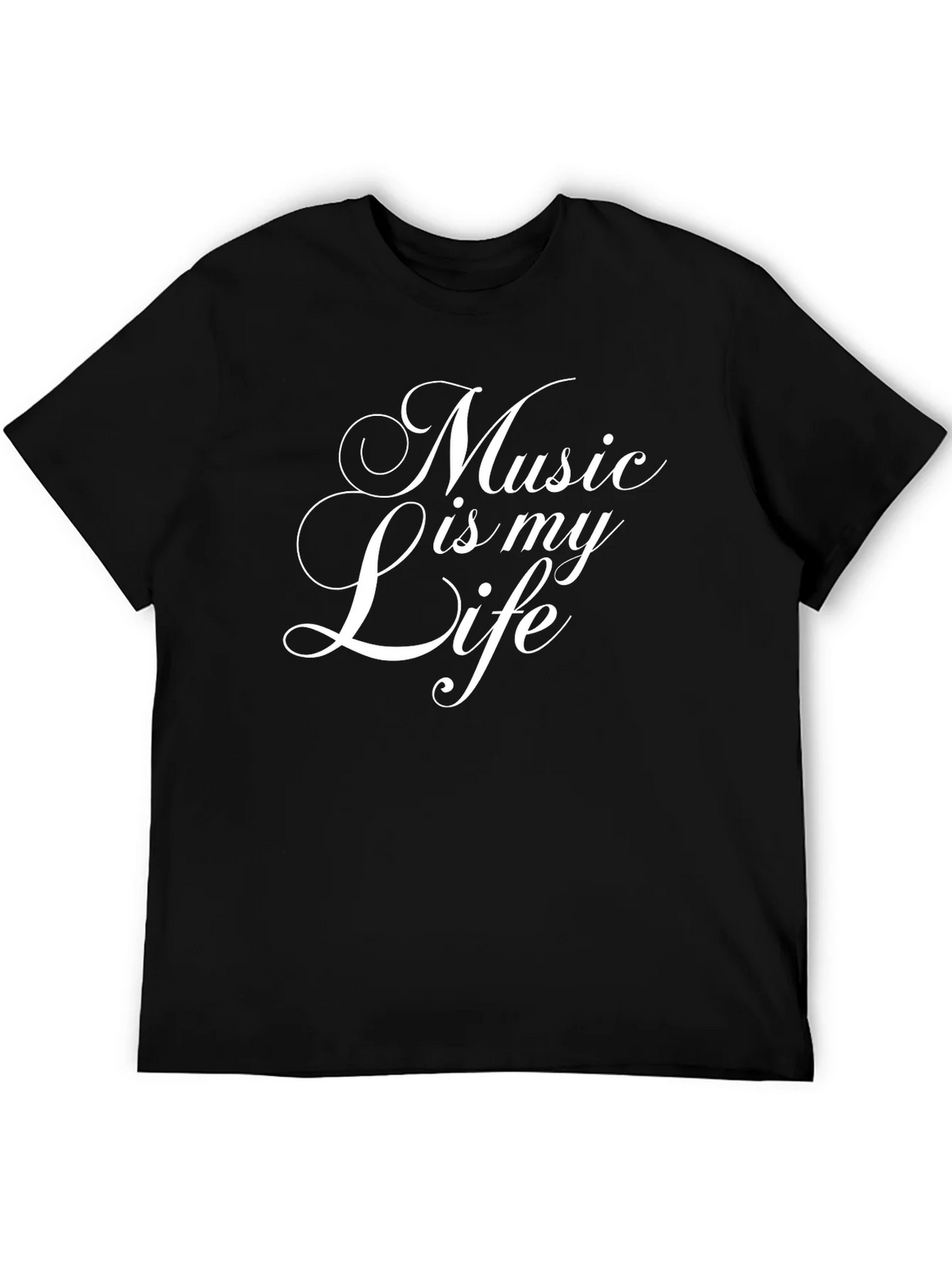 Music is my Life Black T-Shirt product image 5