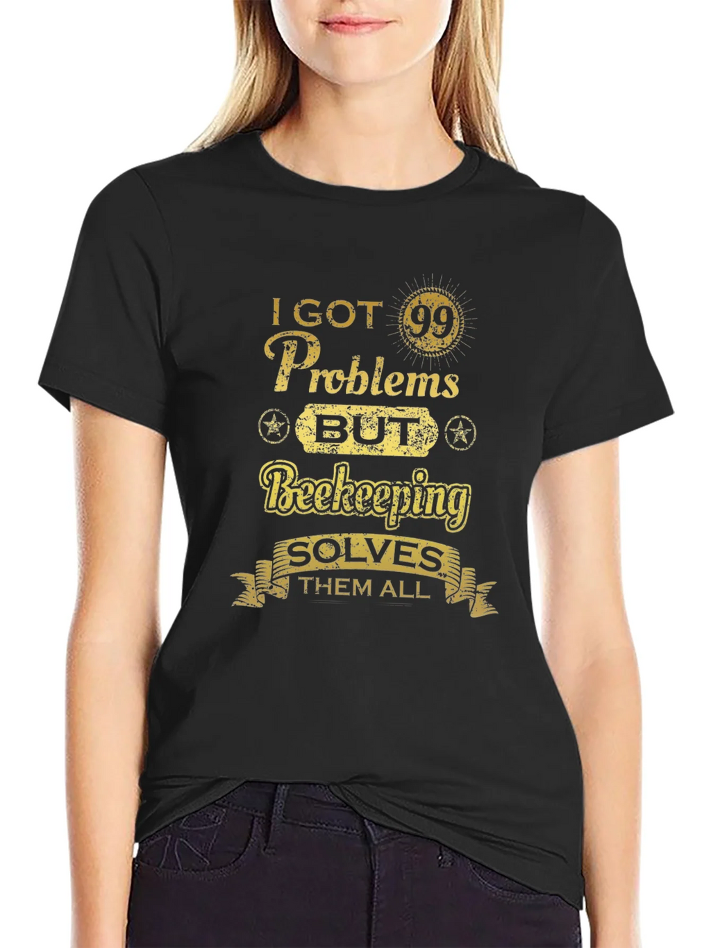 Beekeeping Solves All T-Shirt - Mens Black Tee product image 2