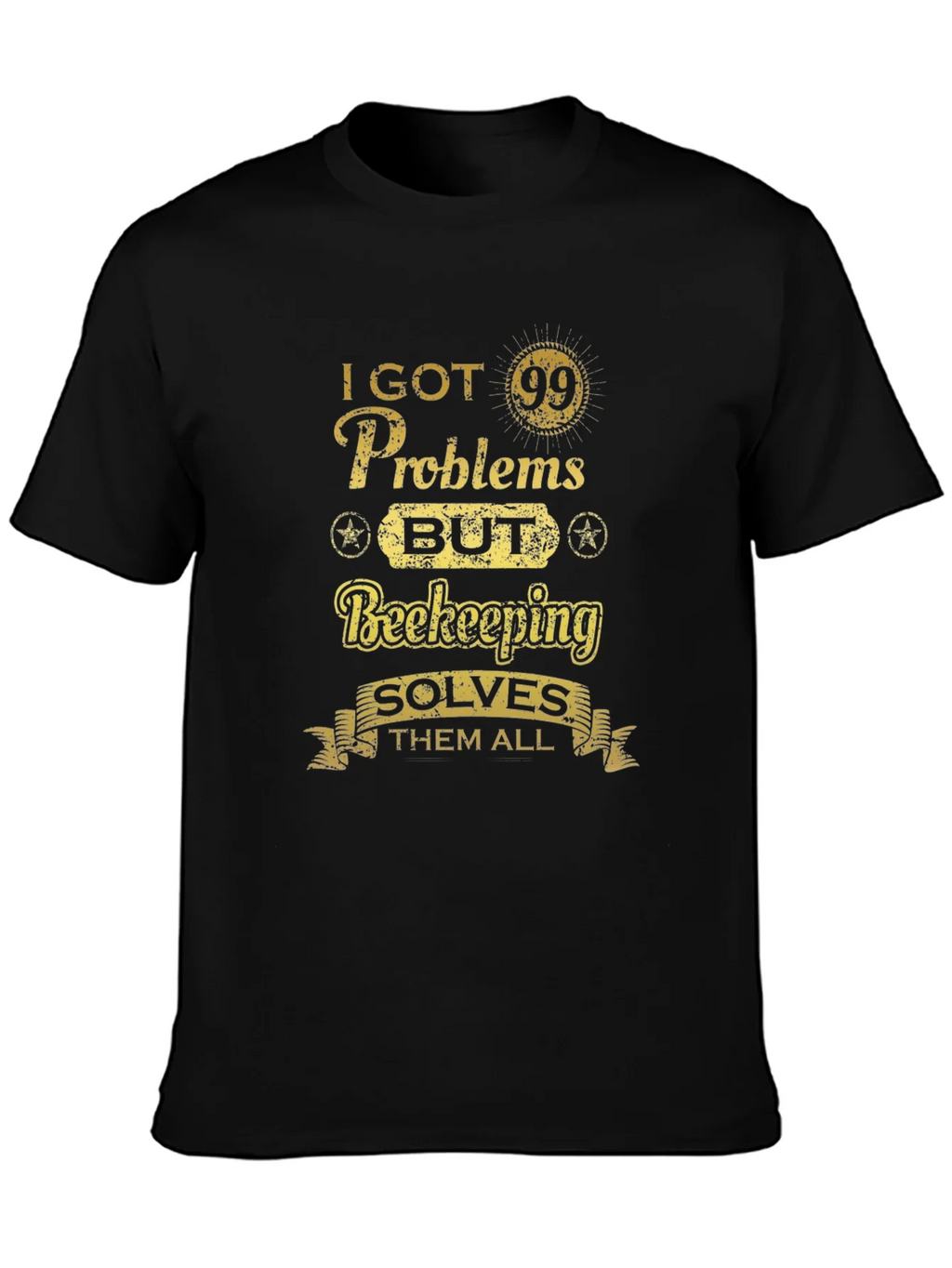 Beekeeping Solves All T-Shirt - Mens Black Tee product image 3