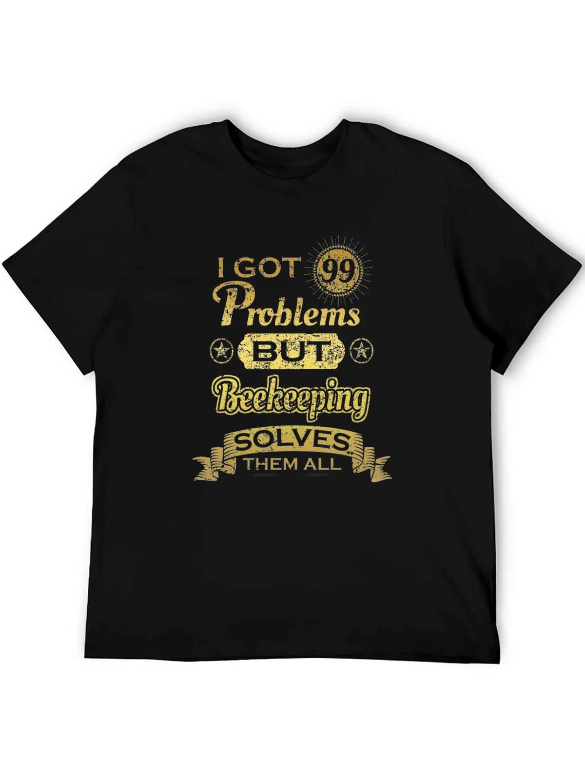 Beekeeping Solves All T-Shirt - Mens Black Tee product image 5