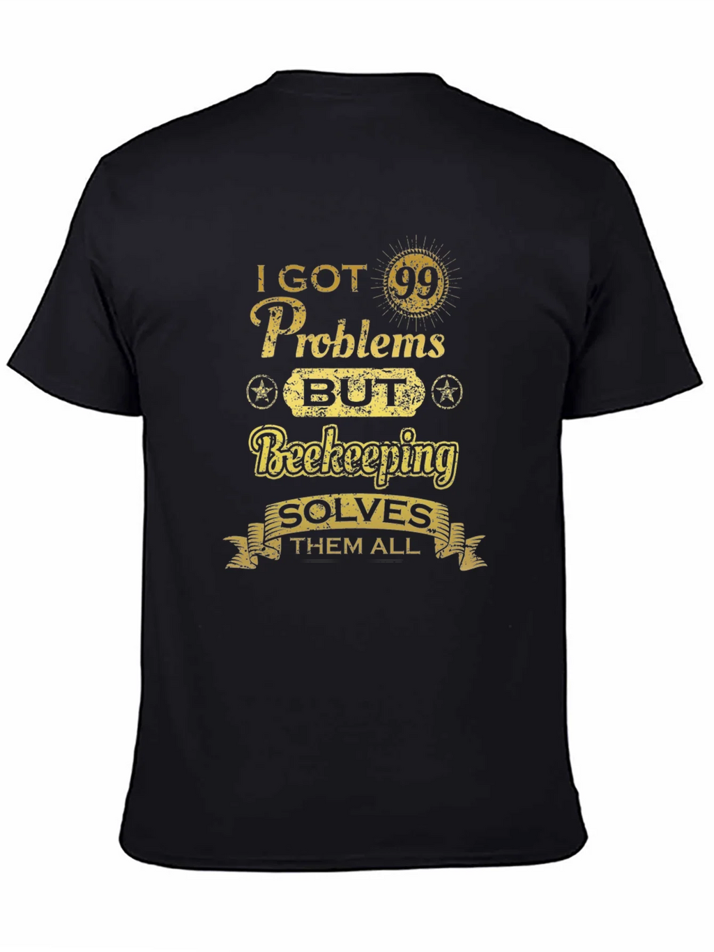 Beekeeping Solves All T-Shirt - Mens Black Tee product image 4