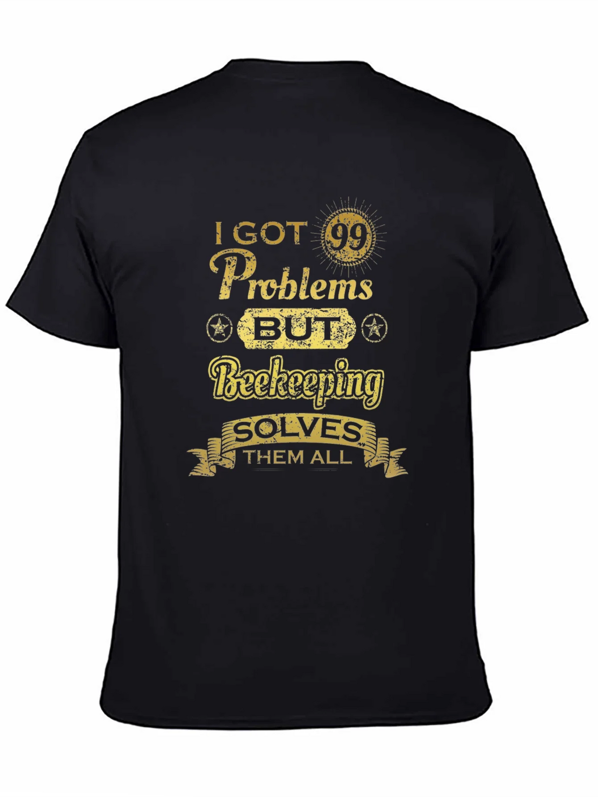 Beekeeping Solves All T-Shirt - Mens Black Tee product image 4