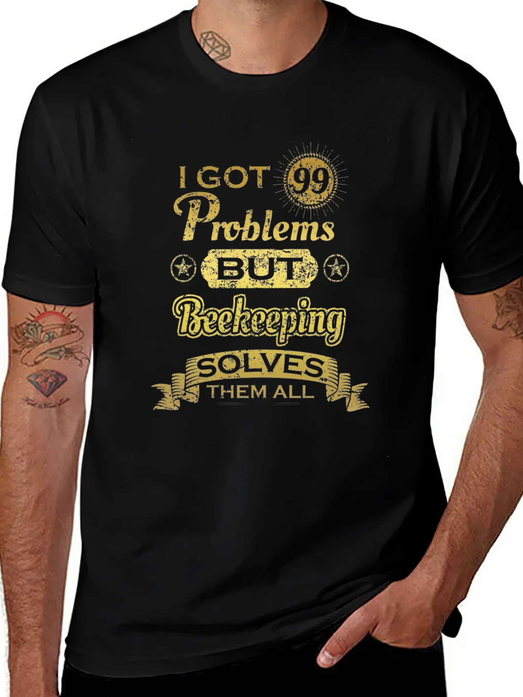 Beekeeping Solves All T-Shirt - Mens Black Tee product image 1