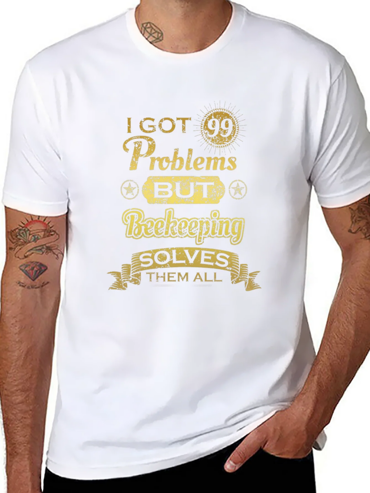 Beekeeping Solves All T-Shirt - Mens Black Tee product image 7