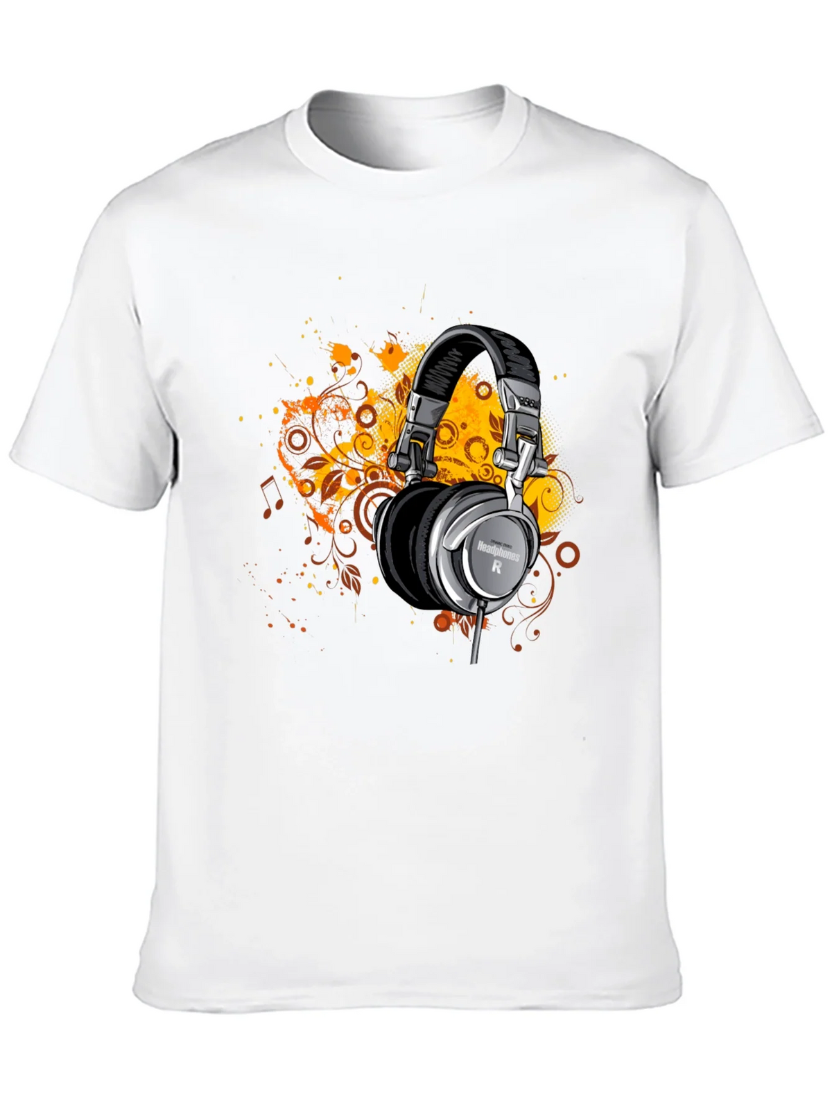 Headphones Graphic Print Black T-Shirt product image 9