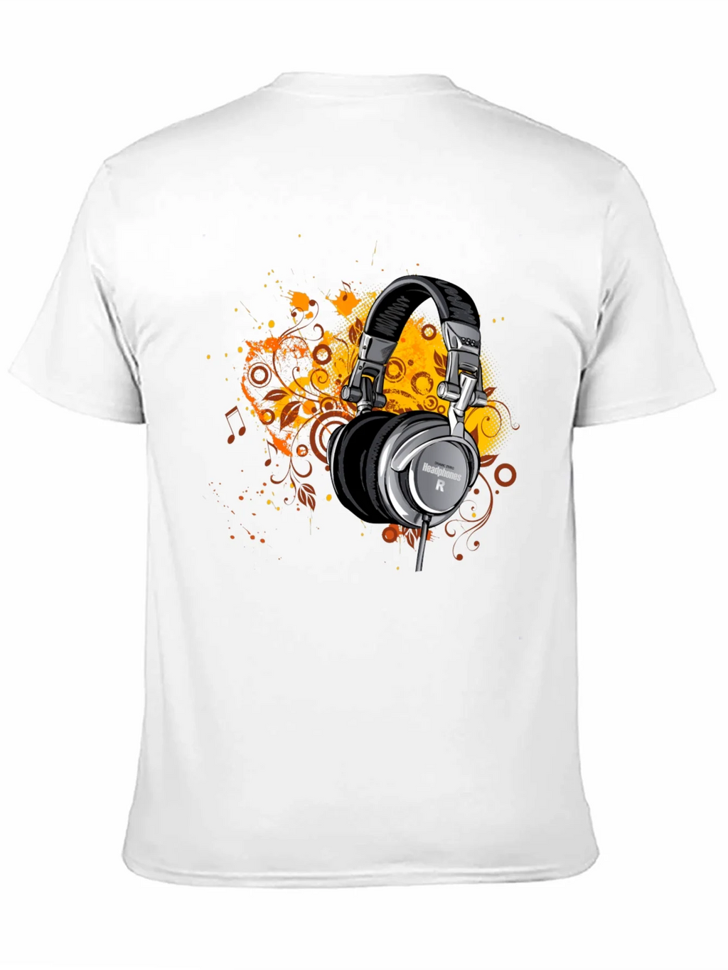 Headphones Graphic Print Black T-Shirt product image 10
