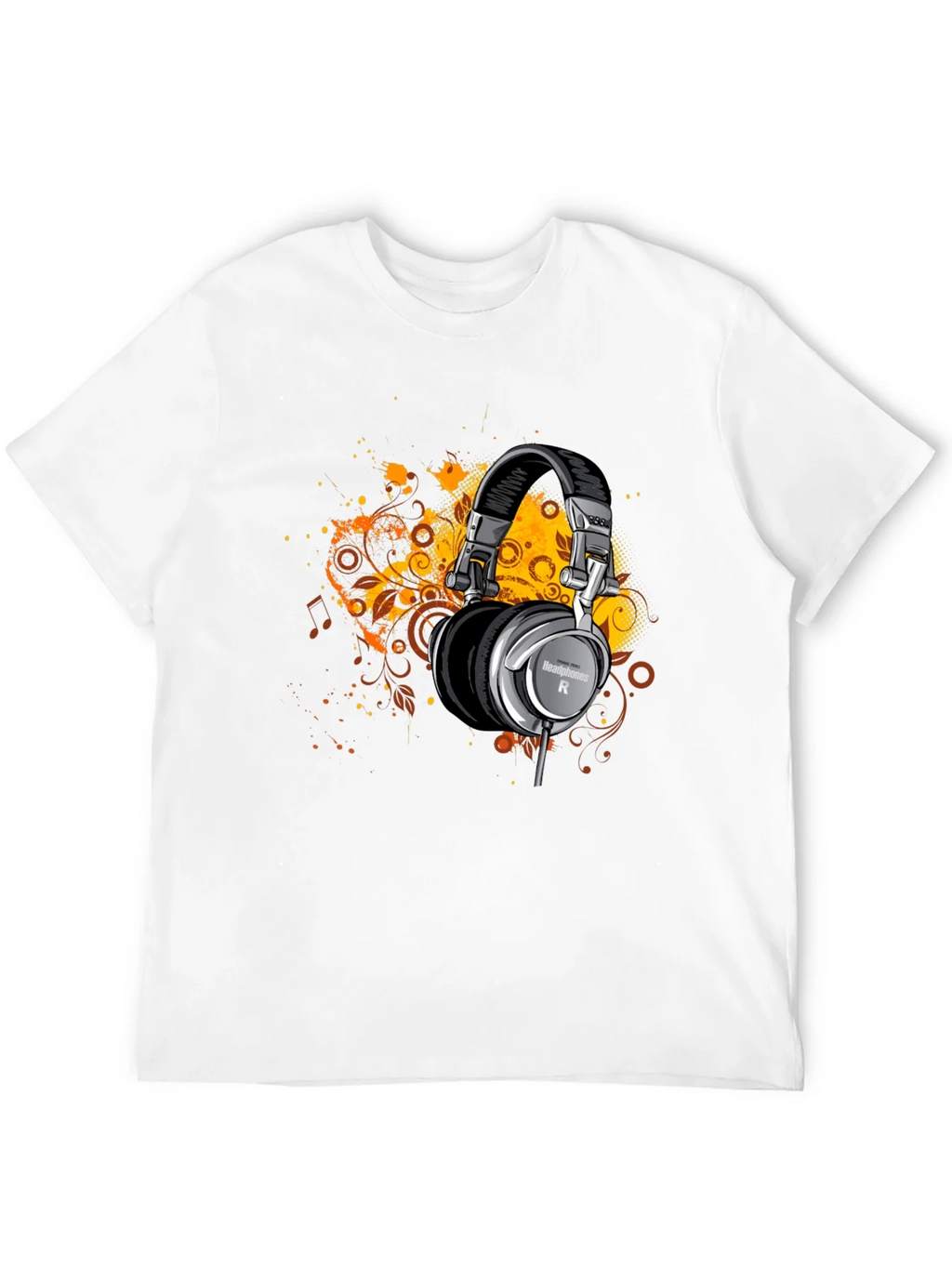 Headphones Graphic Print Black T-Shirt product image 11