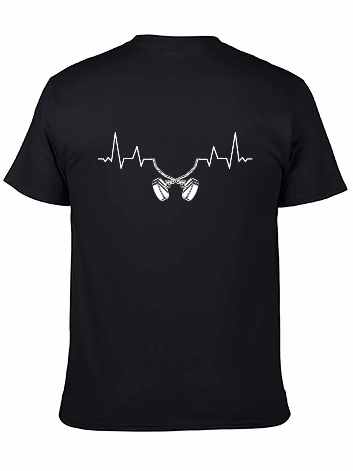 Heartbeat Handcuffs Black T-Shirt product image 3