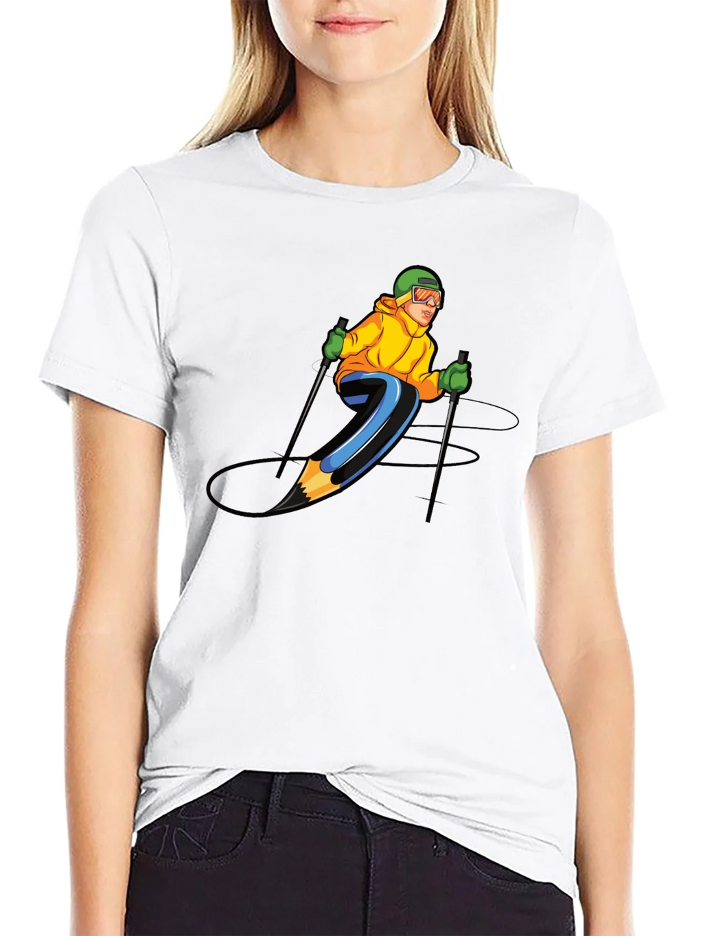 Skiing Pencil Graphic T-Shirt product image 8