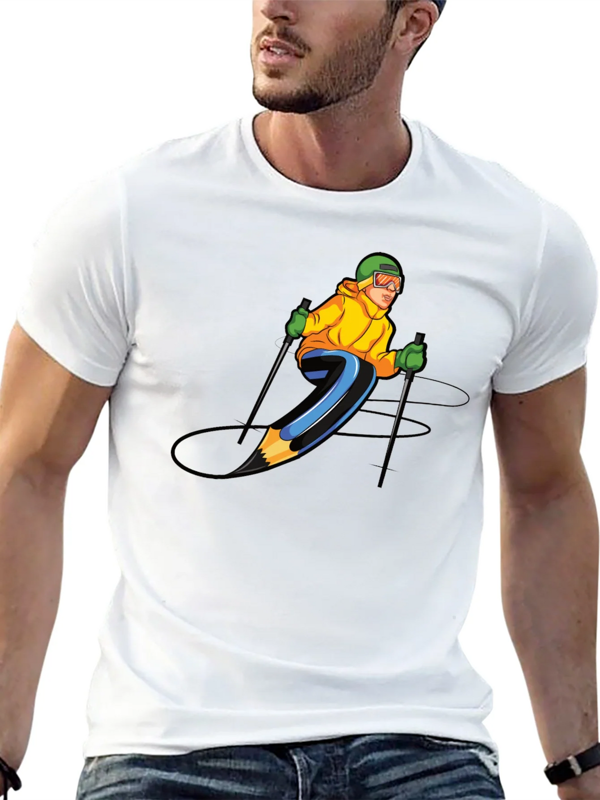 Skiing Pencil Graphic T-Shirt product image 12