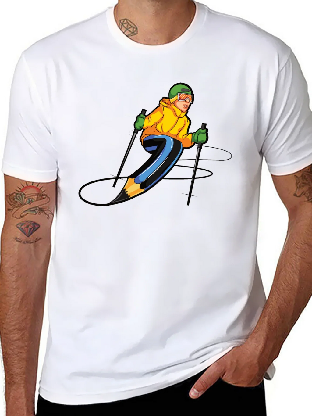 Skiing Pencil Graphic T-Shirt product image 7