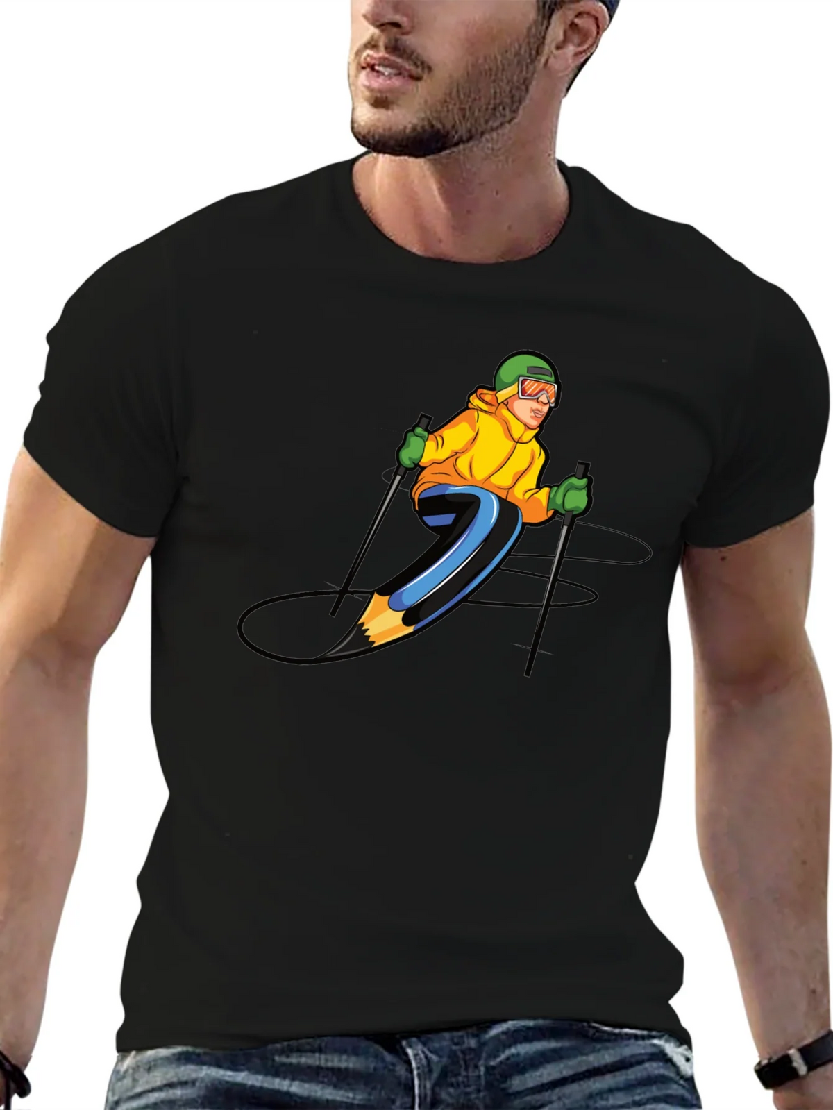 Skiing Pencil Graphic T-Shirt product image 6