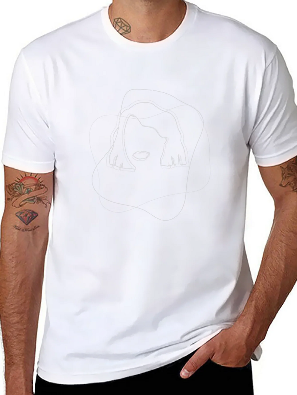 Abstract Line Art Graphic Tee - Black product image 7