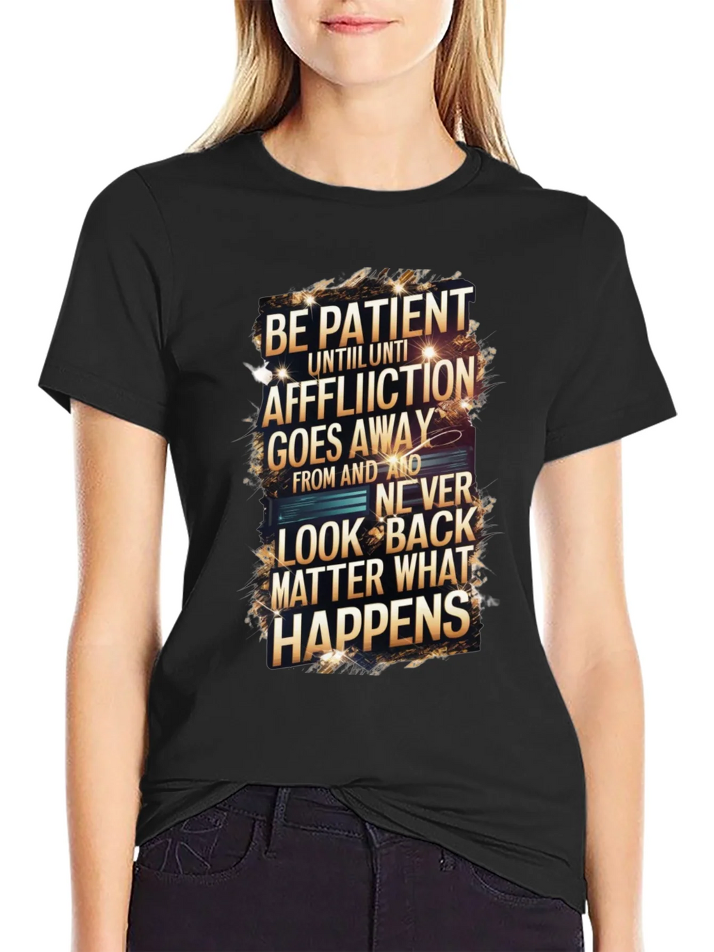 Be Patient Graphic Print Black T-Shirt product image 2