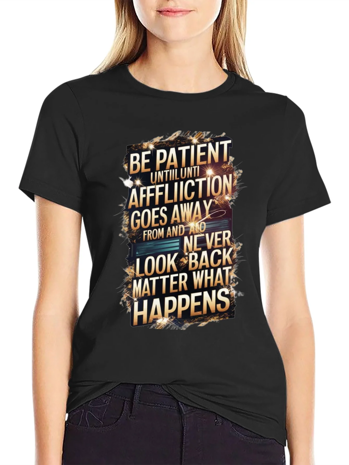 Be Patient Graphic Print Black T-Shirt product image 2