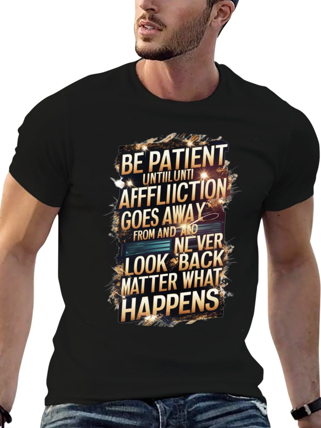 Be Patient Graphic Print Black T-Shirt product image 6