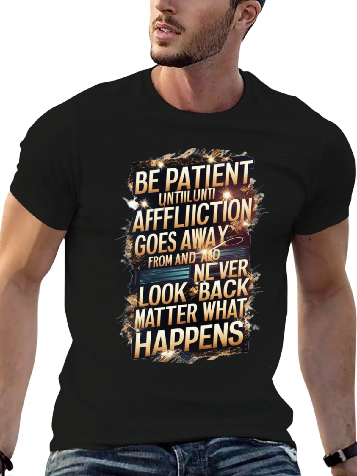 Be Patient Graphic Print Black T-Shirt product image 6