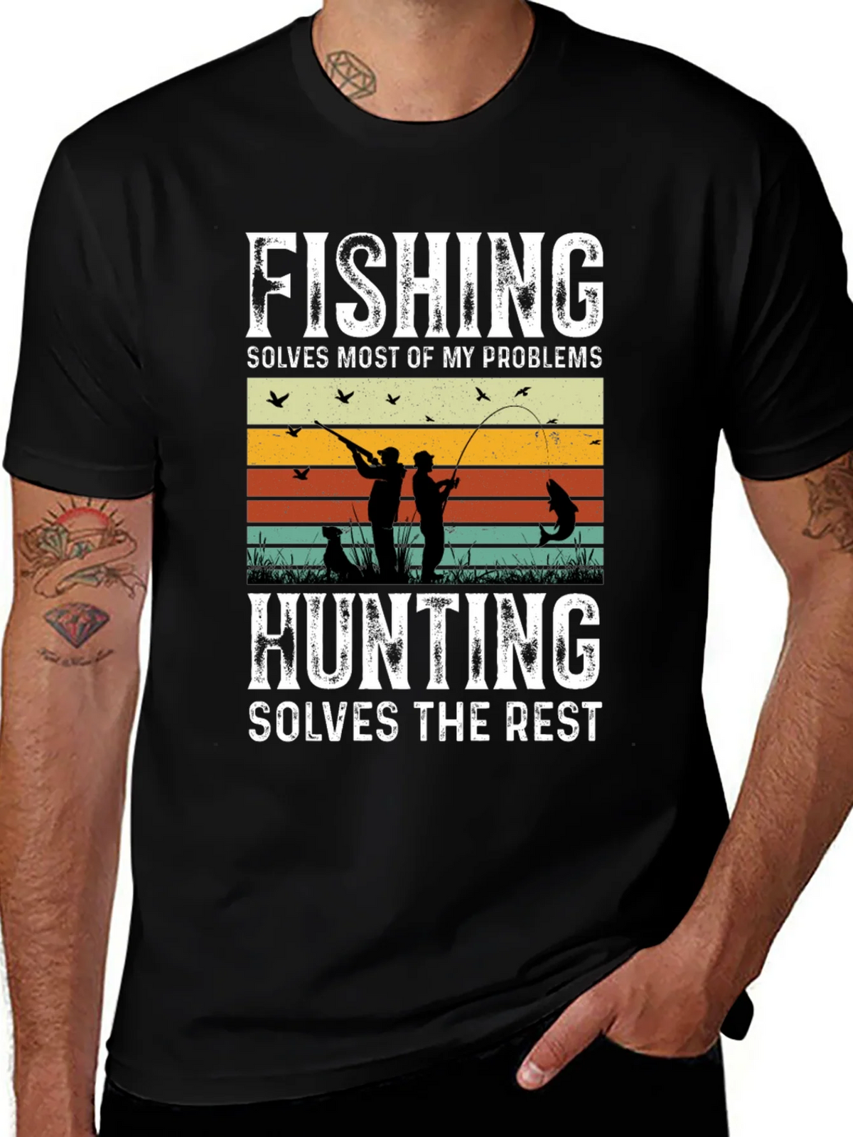 Fishing & Hunting Graphic T-Shirt for Outdoorsmen product image 1