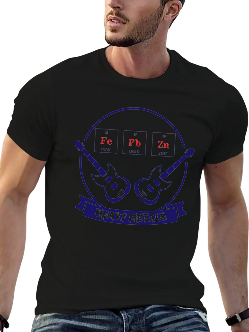 Heavy Metals T-Shirt Periodic Table Guitar Design product image 4