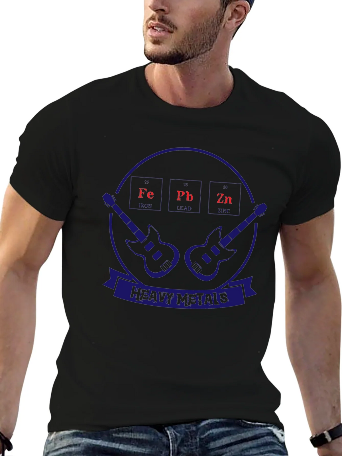 Heavy Metals T-Shirt Periodic Table Guitar Design product image 4