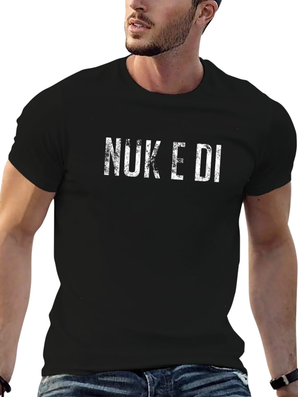 Nuke Edi Graphic Tee - Distressed Print Black T-Shirt product image 1