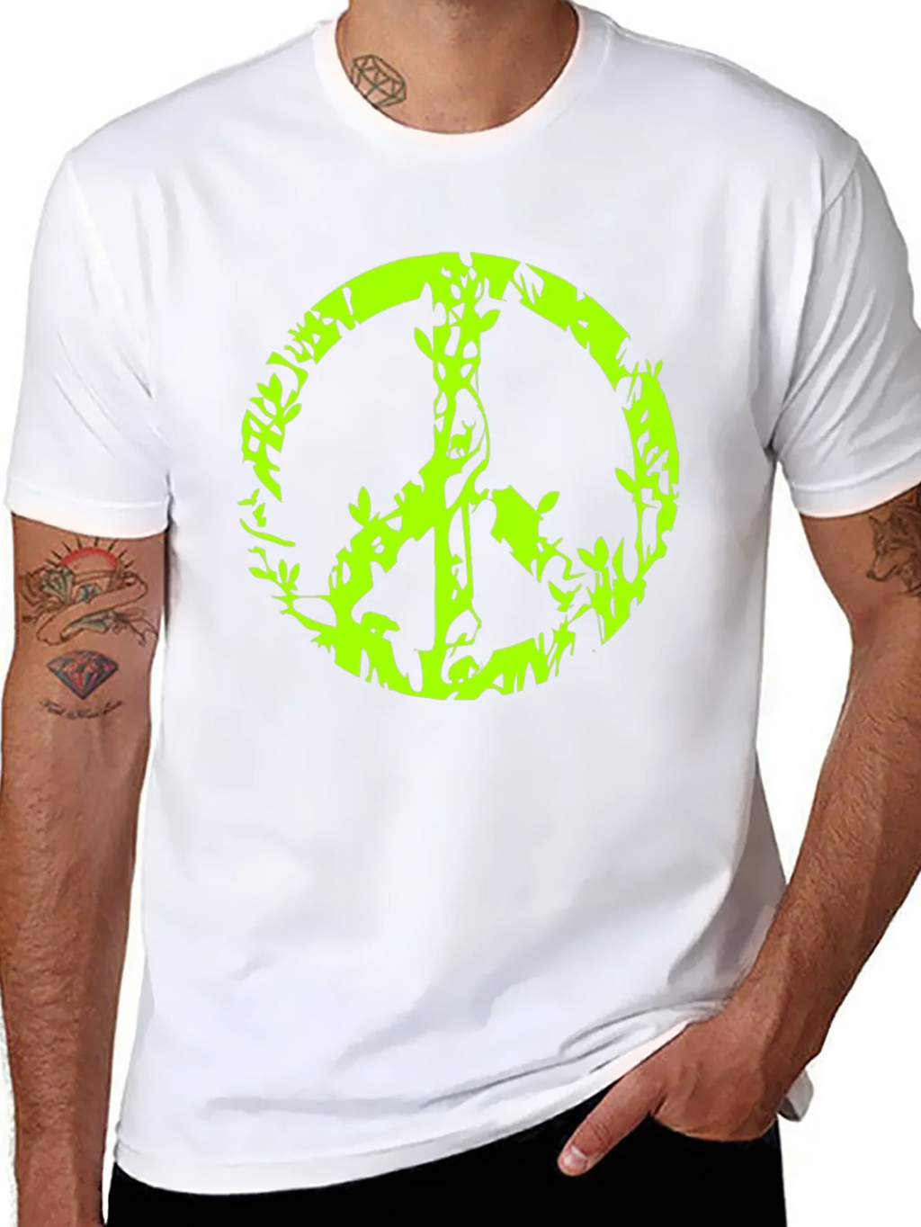 Peace Sign Graphic Black T-Shirt product image 7