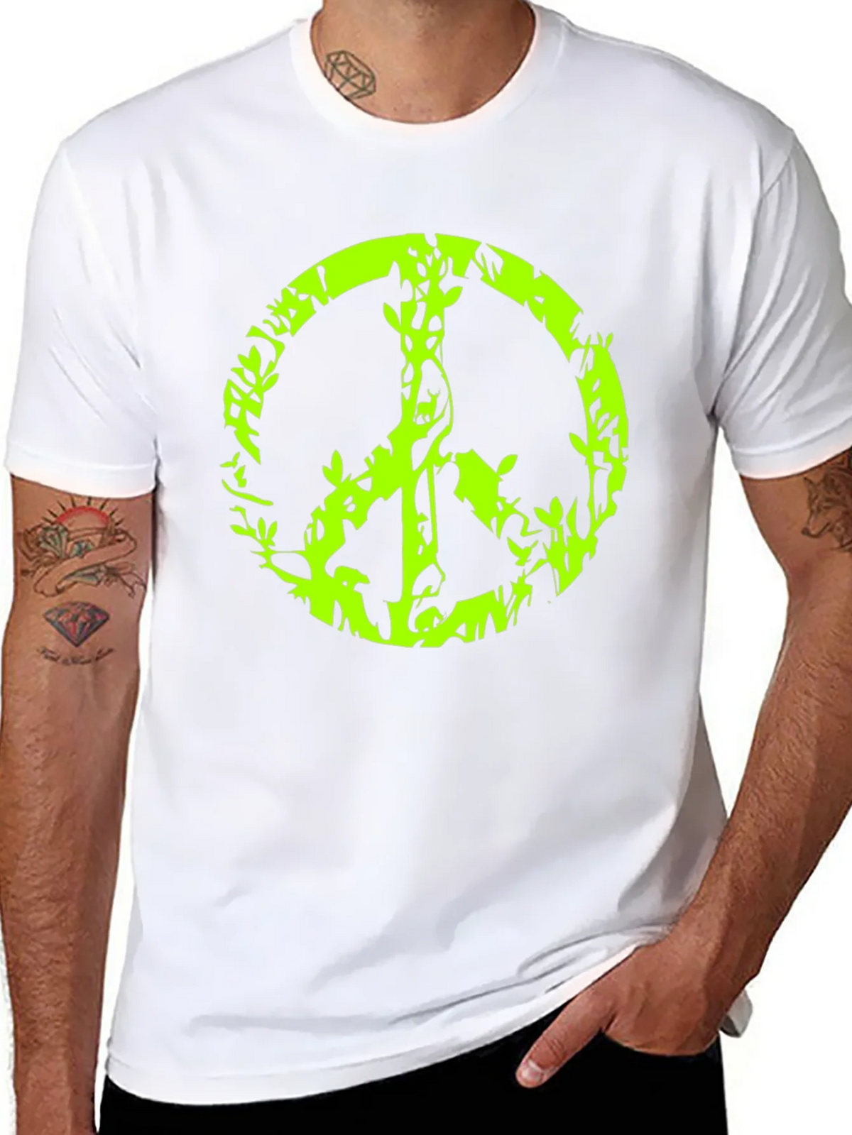 Peace Sign Graphic Black T-Shirt product image 7