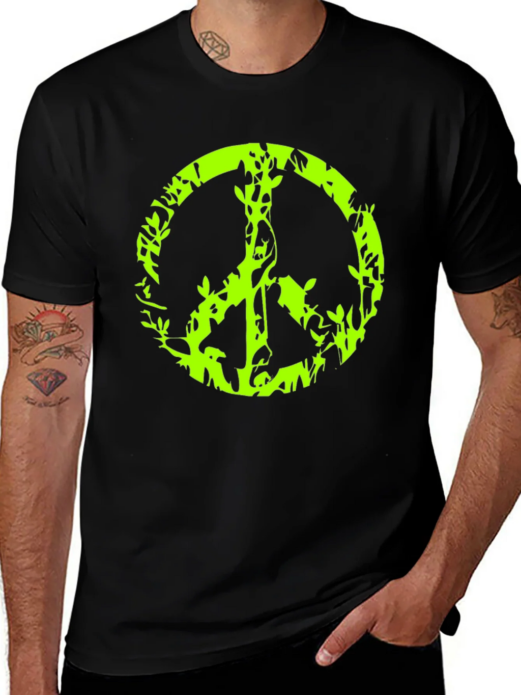 Peace Sign Graphic Black T-Shirt product image 1