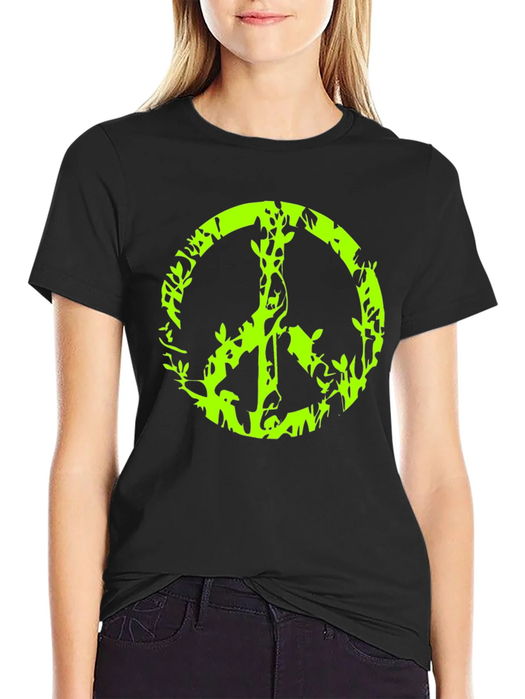 Peace Sign Graphic Black T-Shirt product image 2
