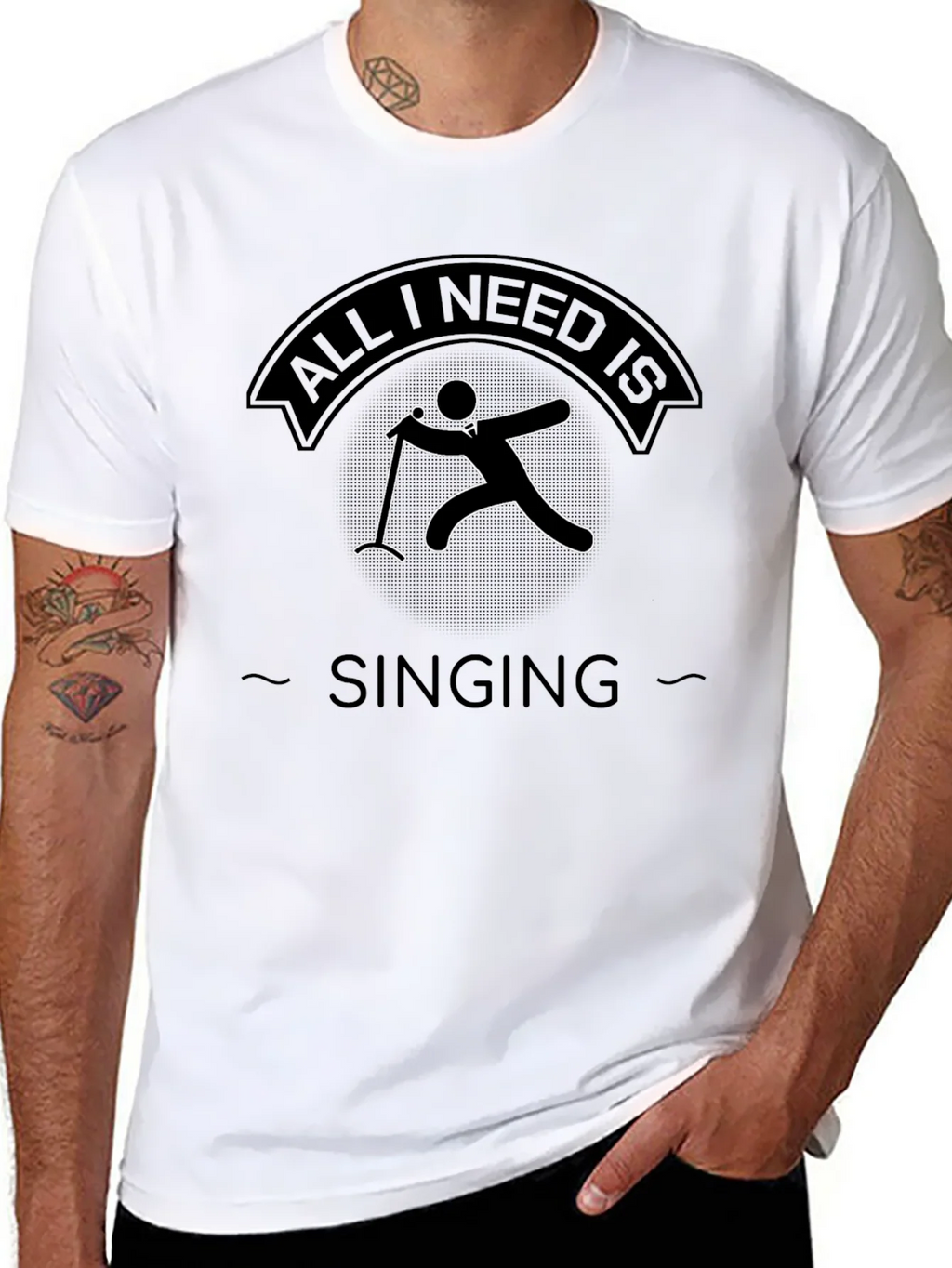 All I Need Is Singing - Black Graphic Tee product image 6