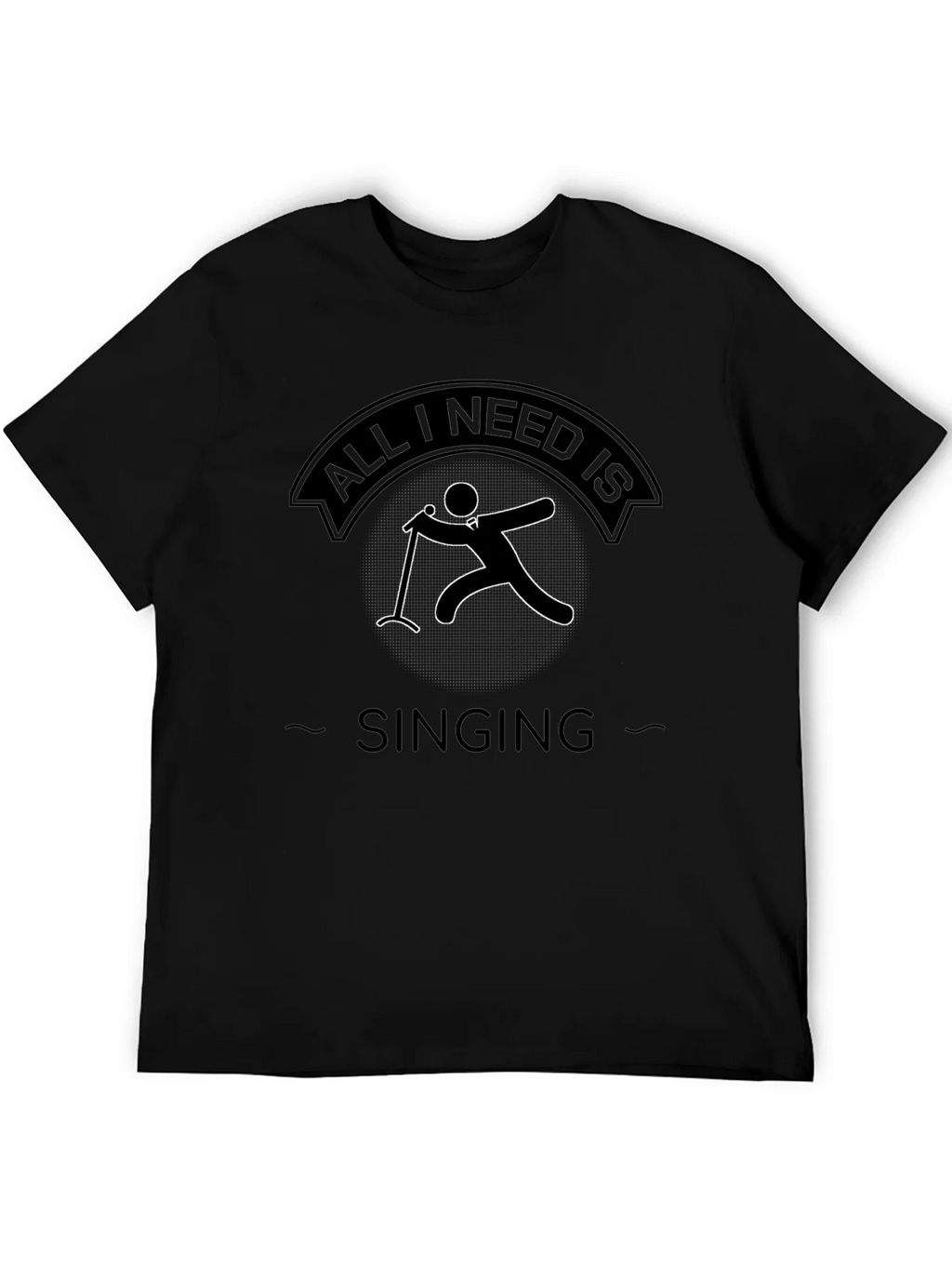 All I Need Is Singing - Black Graphic Tee product image 4